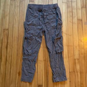 Free People Cargo Pants Drawstring Waist Cropped Olive Green Size Small